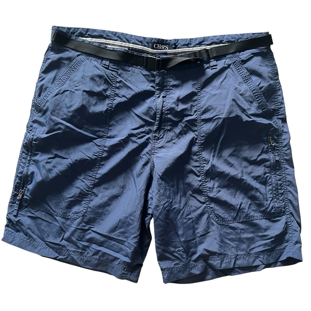 Chaps Men's Size 44 Nylon Cargo Shorts Blue Zipper Pockets‎ Lightweight Outdoor
